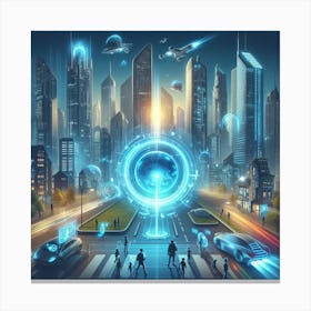 Futuristic City 132 Canvas Print