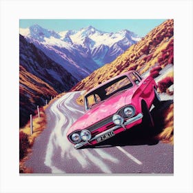 A Ski Bum's diary: losing the brakes in the Pink Danger Car heading down from The Reamarkables ski area in NZ Canvas Print