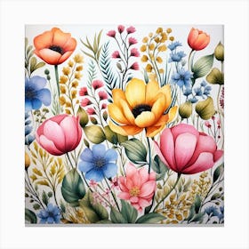 Watercolor Flowers 9 Canvas Print