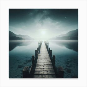 Pier At Night Canvas Print