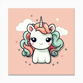 Unicorn Kawaii 14 Canvas Print