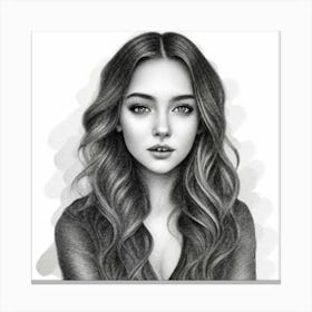 Pencil Drawing Of A Girl Canvas Print