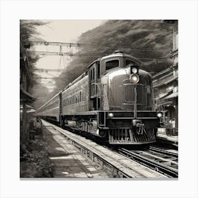 Train On The Tracks 4 Canvas Print