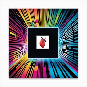 Ai Is Heartless - Abstract Digital And Square Color Illustration Canvas Print