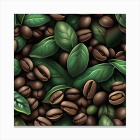 Coffee Beans Seamless Pattern 1 Canvas Print