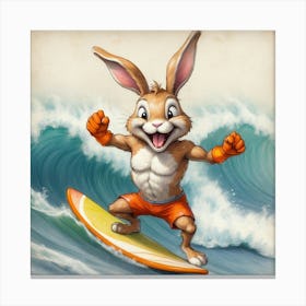 Bunny Surfboard 10 Canvas Print