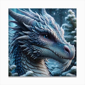 Dragon In The Snow 1 Canvas Print