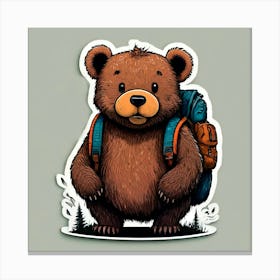 Bear With Backpack Canvas Print