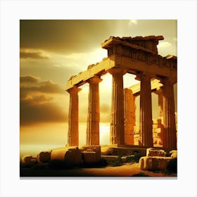 Parthenon At Sunset Canvas Print