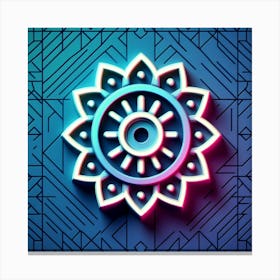 Neon Flower 4 Canvas Print