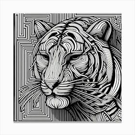 Abstract Tiger Head Canvas Print