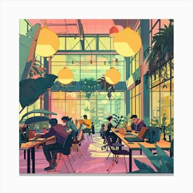 Illustration Of An Office 2 Canvas Print