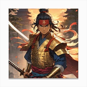 Ahom warrior as a Samurai Canvas Print