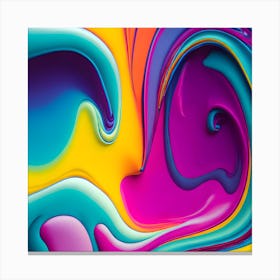 Colourful violet liquid abstract drawing Canvas Print