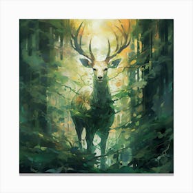 Deer In The Forest 5 Canvas Print