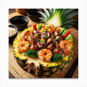 Asian Food In A Pineapple 3 Canvas Print