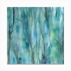 Watercolor Of A Forest Canvas Print