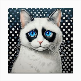 Blue-Eyed Cat Portrait Canvas Print