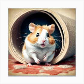 Hamster In A Tunnel 2 Canvas Print