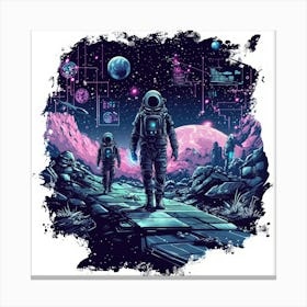 Space Explorers.Generated AI. Wall Art Print 1 Toile