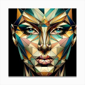 Abstract Geometric Face Of A Woman Canvas Print