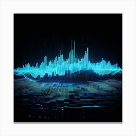 Glitched Soundwave art print Canvas Print