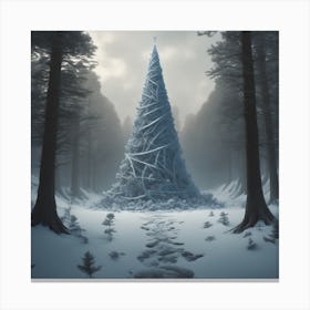 Christmas Tree In The Forest 121 Canvas Print