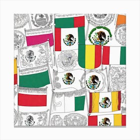 Flags Of Mexico Canvas Print
