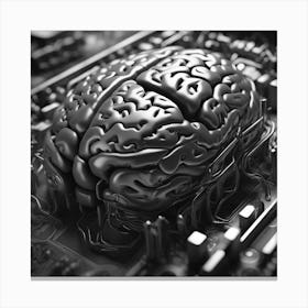 Brain On A Computer Chip 4 Canvas Print