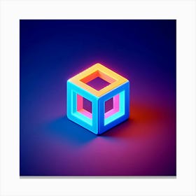 Neon Cube 3 Canvas Print