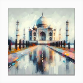 Color Brush Painting Taj Mahal In India 1 Canvas Print