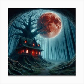 Haunted House In The Woods 3 Canvas Print