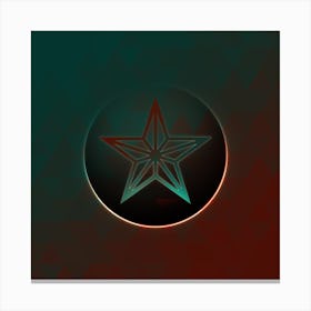 Geometric Neon Glyph on Jewel Tone Triangle Pattern 217 Canvas Print