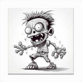 Zombie Boy Vector Illustration Canvas Print