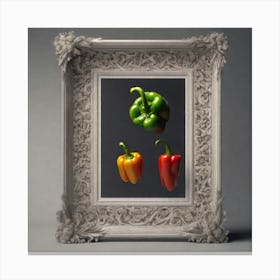 Peppers In A Frame 44 Canvas Print