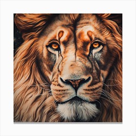 Lion Portrait Hyper Realistic Canvas Print