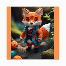 Fox with thread Canvas Print