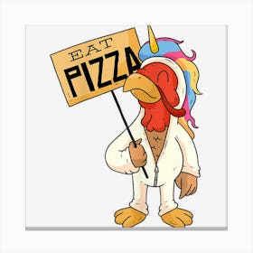 Tukey Unicorn Eat Pizza Thanksgiving Canvas Print