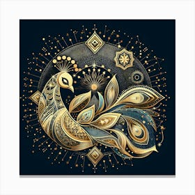 Gold Peacock Canvas Print