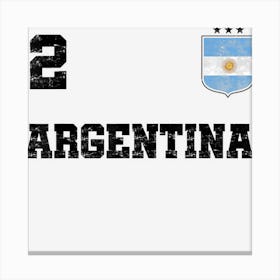 Argentina Jersey Number Two Argentinian Futebol Soccer Canvas Print