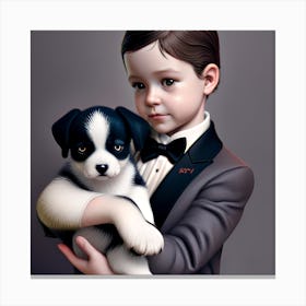 A boy and his dog Canvas Print