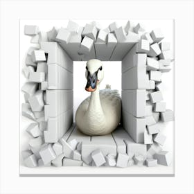 Swan In A Hole Canvas Print