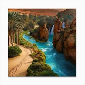 Waterfall In The Desert Canvas Print