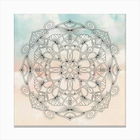 Mandala Artwork on Watercolor Background Canvas Print