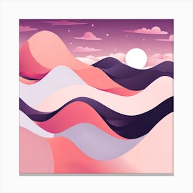 Abstract Landscape, minimalistic vector art Canvas Print