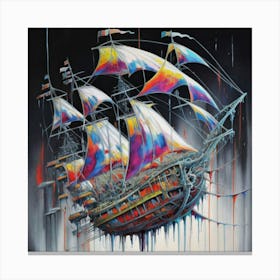 Ship with a splash of colour 5 Canvas Print