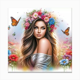 Butterfly Girl 3 Canvas Print