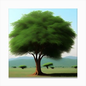Tree In The Grass Canvas Print