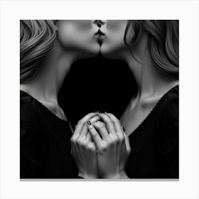 Two Women Kissing Canvas Print