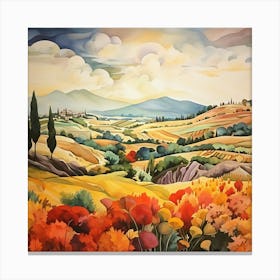 Mystical Montage: Italian Landscape Abstracted Canvas Print